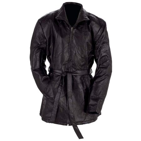 Black Ladies Leather Trench Coat