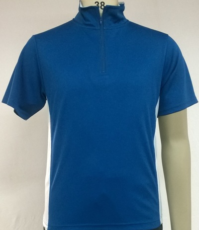 Mens short sleeve zip polo shirt with contrast